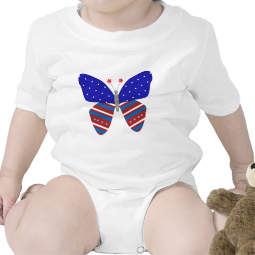 Cute Customisable Patriotic Butterfly Tees, Gifts