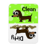 Cute Dachshund Clean / Dirty Dishwasher Magnet