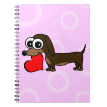 Cute Dachshund Has My Heart - Pink Circles Note Book