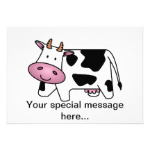 Cute Dairy Cow Custom Announcement