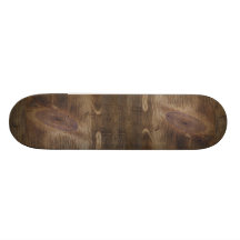 Cute Dark Brown Rustic Knotty Wood Look Background Custom Skate Board