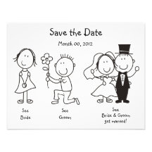 Cute Dick and Jane Save the Date Cards