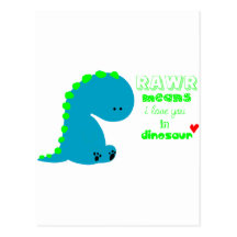 Cute Dinosaur RAWR Postcards