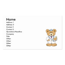 Cute Doctor Teddy Bear Business Card Templates