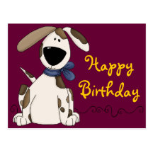 Cute Dog Birthday Post Card