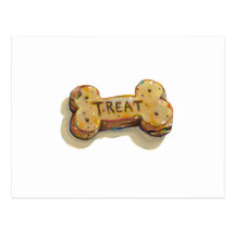 Cute dog lover art fun painting dogs treat biscuit post card