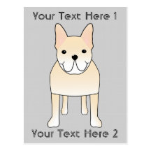 Cute Dog. Pale Cream French Bulldog. Postcards