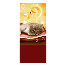 Cute Dream Kitten Bookmark Rack Card Template