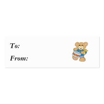 Cute Drummer Teddy Bear Business Card Templates