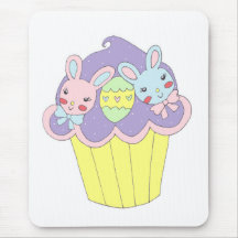 Cute Easter Bunnies Cupcake Mousemats
