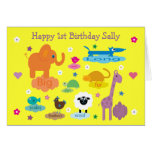 Cute Educational Animals Birthday Card