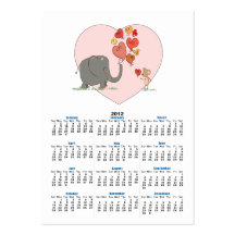 cute elephant and mouse valentine love vector business card