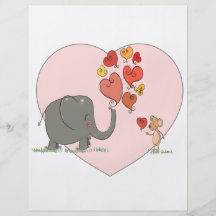 cute elephant and mouse valentine love vector flyers