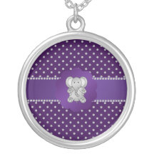 Cute elephant purple diamonds jewelry