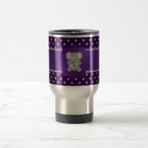 Cute elephant purple diamonds mug