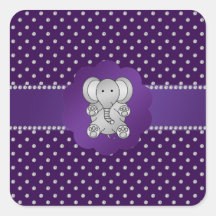 Cute elephant purple diamonds sticker