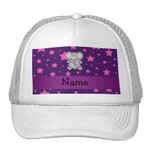Cute elephant purple pink stars trucker hat