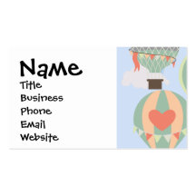 Cute Elephant Riding Hot Air Balloons Rising Business Card
