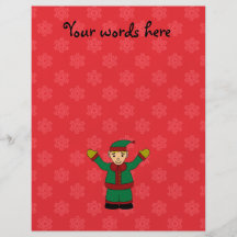 Cute elf red snowflakes flyer
