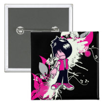 cute emo kid button