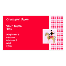 Cute Equestrian Girl. Business Card Templates