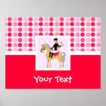 Cute Equestrian Girl. Poster