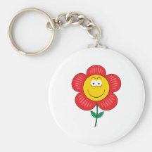 Cute Flower  Smiley Face Keychain