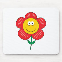 Cute Flower  Smiley Face Mouse Mat