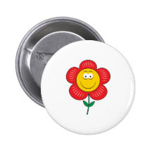 Cute Flower  Smiley Face Pins