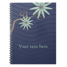 Cute Flowers on Navy Background Notebook