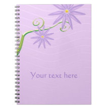 Cute Flowers on Violet  Background Notebook