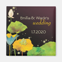 Cute Frog Couple Wedding Save the Date Magnets