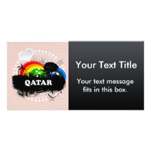 Cute Fruity Qatar Personalised Photo Card