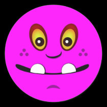 Cute Fuchsia Monster Face w/ an Underbite stickers