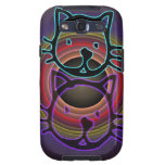 Cute Funky Neon Cats Samsung galaxy case