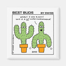 Cute Funny Cactus Cartoon Fridge Magnet