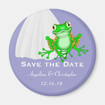 CUTE Funny Classic Frog Princess Save The Date Fridge Magnets