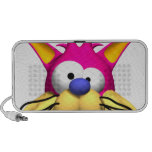 cute funny crazy pink cat face laptop speakers