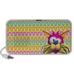 cute funny crazy pink cat face travel speaker