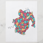 cute funny quilted patchwork elephant full color flyer