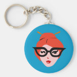 Cute Geek Girl Key Chains