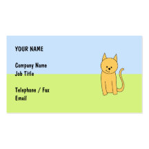 Cute Ginger Cat. Business Card Template