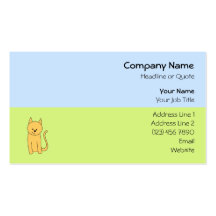 Cute Ginger Cat. Business Card Template