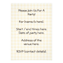 Cute Ginger Cat. Check background. Personalized Invitation