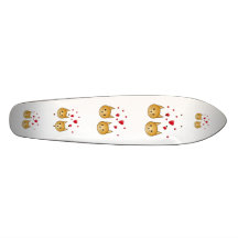 Cute Ginger cats. With Red Love Hearts. Custom Skateboard