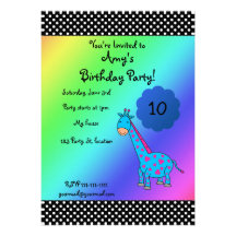 Cute giraffe birthday invitation