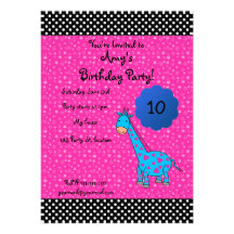 Cute giraffe birthday invitation