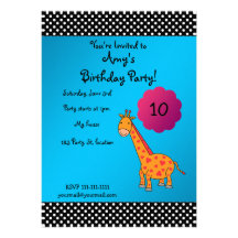 Cute giraffe birthday invitation