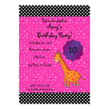 Cute giraffe birthday invitation