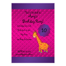 Cute giraffe birthday invitation